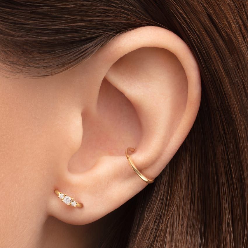2mm Diamond Princess Hoop Earring White Gold 8mm