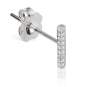 Square Diamond Pavé Bar Stud Earring